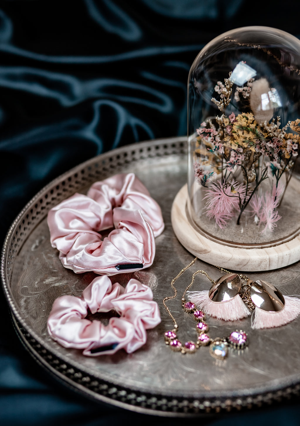 Luxury 22mm Mulberry Silk Hair Scrunchies, 2 Piece Set - Big & Medium